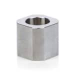 Schwer entgrateter Lagerstutzen, galvanisch verzinkt, robust und langlebig.